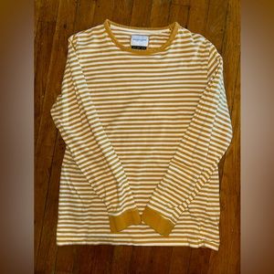 Striped Long-sleeve T-shirt | Denim & Flower | Yellow | Medium